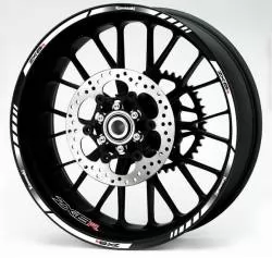 Kawasaki ZX-6R white rim stickers