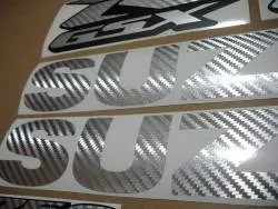 Suzuki Gixxer 600 silver carbon custom decals