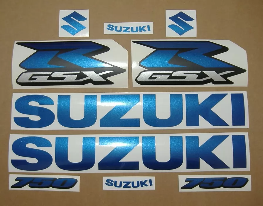 Suzuki GSXR 750 blue graphics labels srad