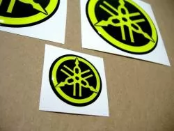 Signal yellow silicone 3D tank emblems for Yamaha