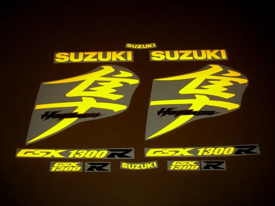 Suzuki Busa 1340 yellow light reflective decals