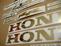 Honda CBR 600 Fireblade chrome (mirrored) gold logo adhesives kit