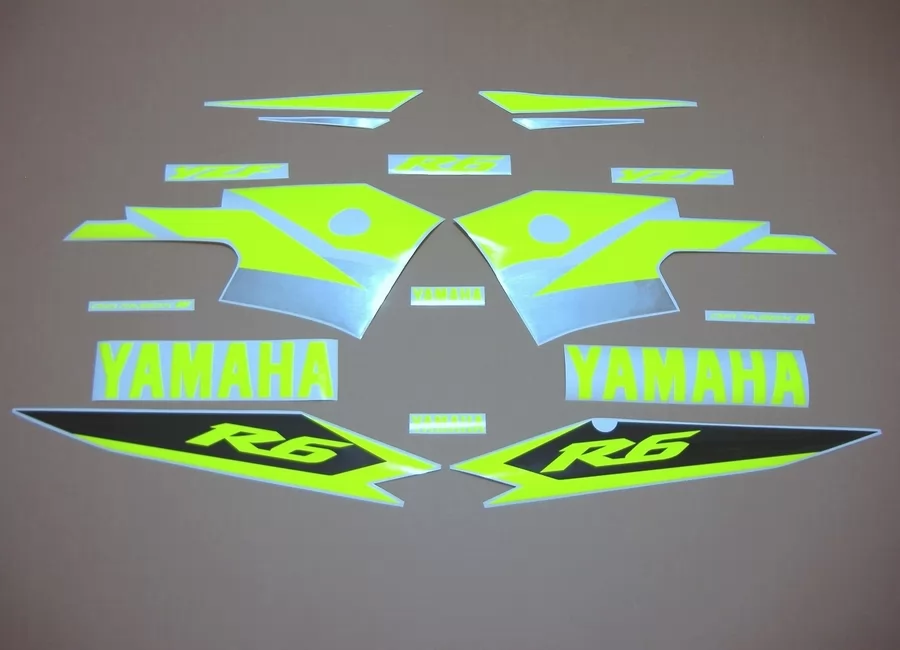 Yamaha R6 2003-2004 fluorescent yellow/green decals
