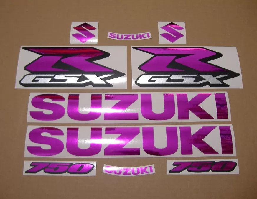 Chrome pink stickers kit for Suzuki GSX-R (Gixxer) 750 SRAD