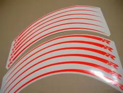 Suzuki Gixxer neon/fluorescent red wheel stripes decal kit