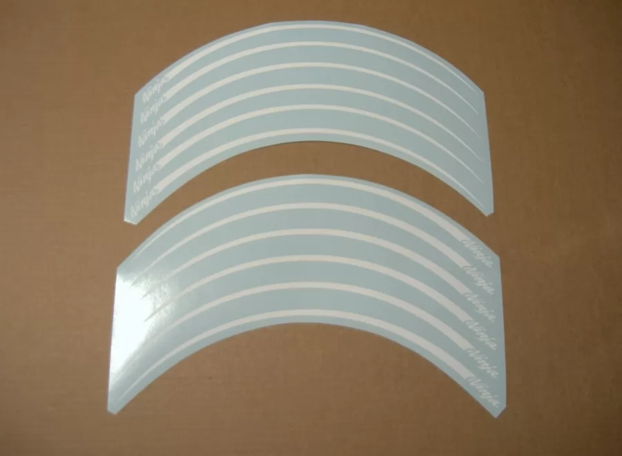 Kawasaki ZX-R ninja white wheel/rim stripes graphics