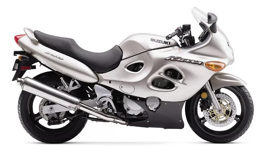Suzuki Katana 750 2001 silver aftermarket logo decals