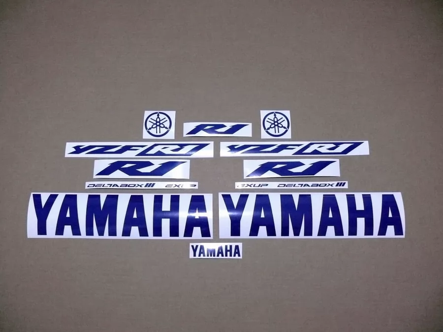 Royal blue logo decals for Yamaha R1