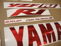 Chrome red color stickers for Yamaha YZF R1