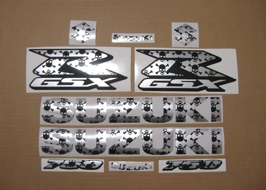 Suzuki Gixxer 750 skull & bones custom decals