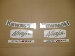 Kawasaki ZX10R 2008 Ninja black stickers kit