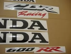 Honda CBR 600RR 2008 silver stickers
