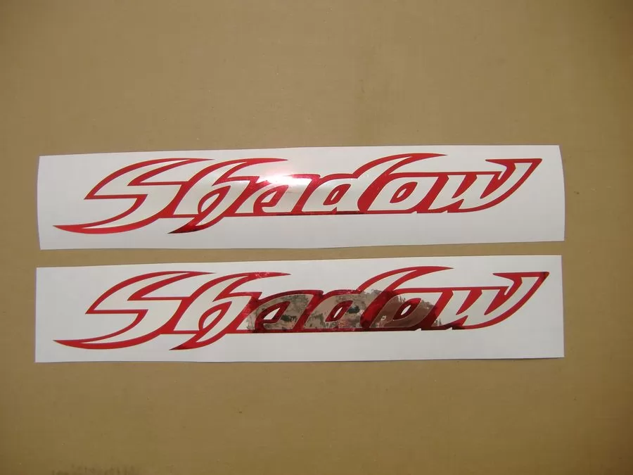 Honda shadow chrome silver red logo graphics