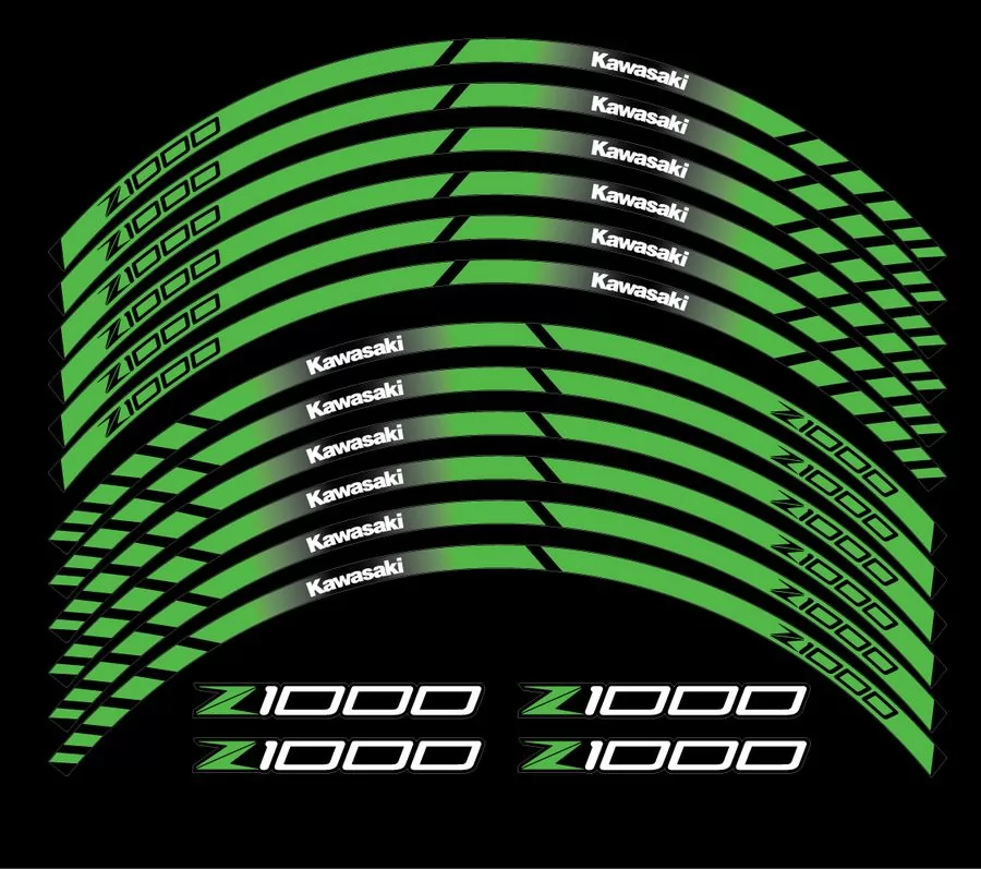 wheel rim stripes decals stickers kawasaki ninja zxr racing zx9r zx7r z1000
