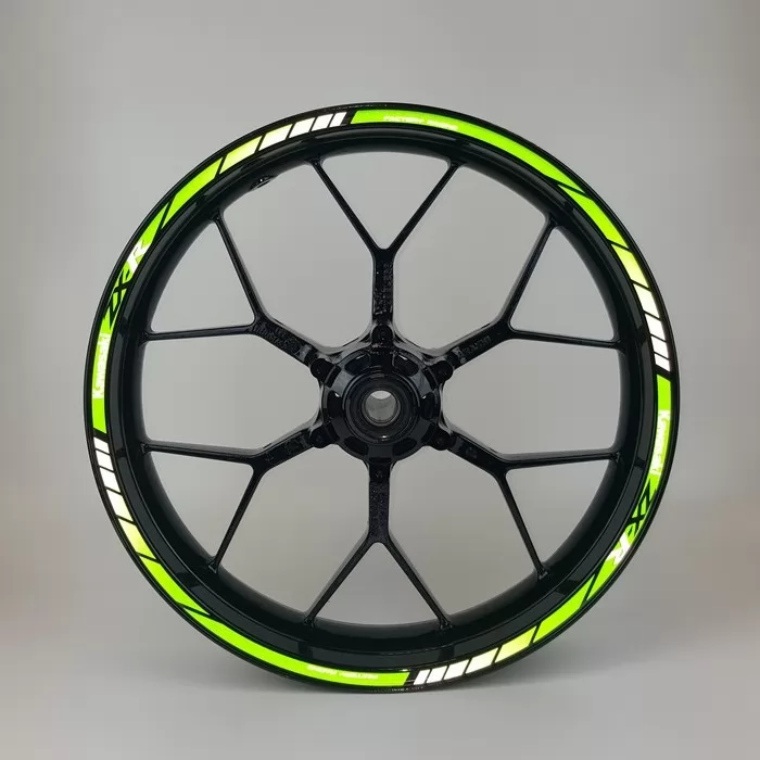Kawasaki ZXR reflective green wheel stripes kit