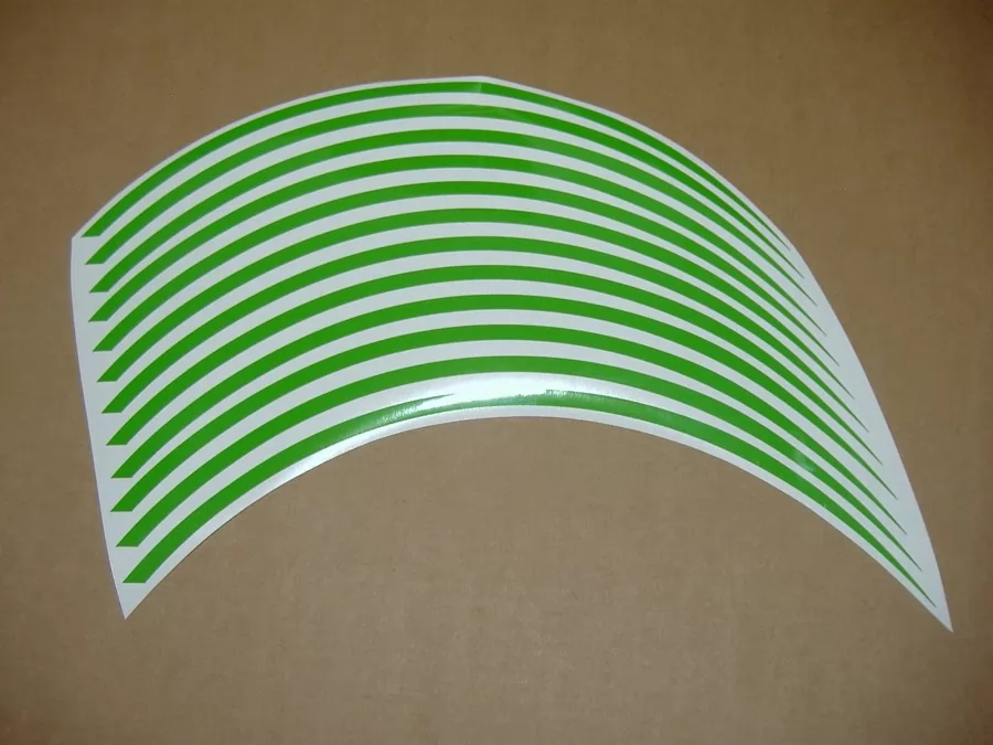 Kawasaki ZX6R Ninja green wheel stripes set